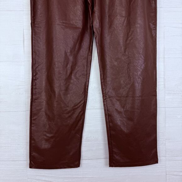 Commando Vegan Faux Leather Paperbag Pants Size Medium Ox Blood Red Grunge‎ Fall - Picture 5 of 16